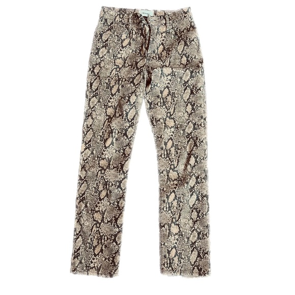 FRAME Python snake print skinny crop high rise pants - Picture 2 of 13